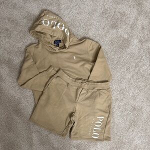 Polo by Ralph Lauren Kids' Tan Hoodie and Shorts Set